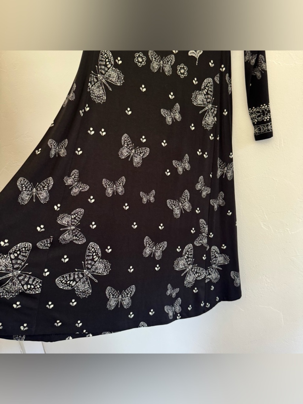 Johnny Was The Janie Favorite A-Line Dress Farfalla Joan Black Butterfly Floral - Picture 12 of 15